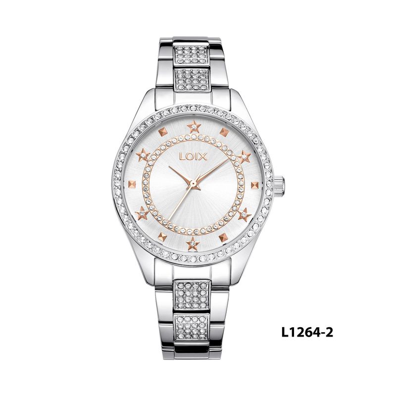 LOIX - Reloj mujer L1264-2 Plateado con tablero plateado
