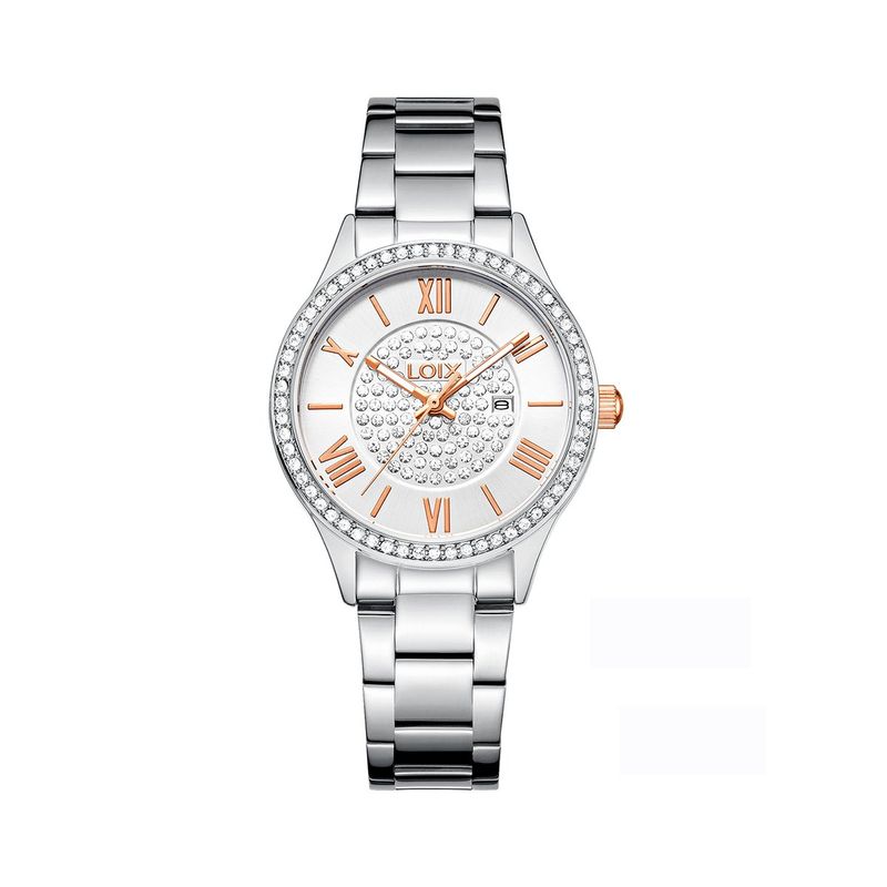 LOIX - Reloj mujer L1270-3 Plateado con tablero plateado