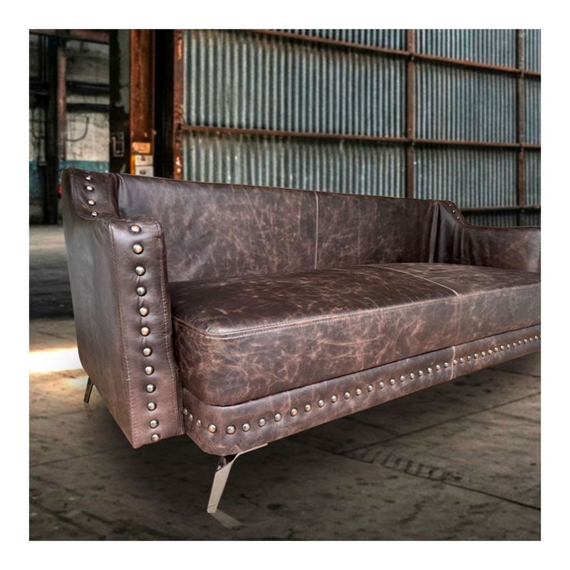 22 GRADOS DECORACION - Sofa Claire en Cuero Natural 200x90cm