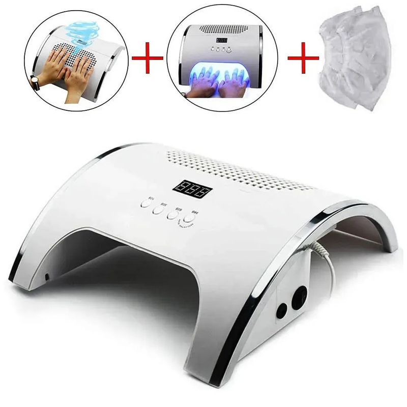 GENERICO - Lámpara De Uñas Uv + Extractor De Polvo 88W