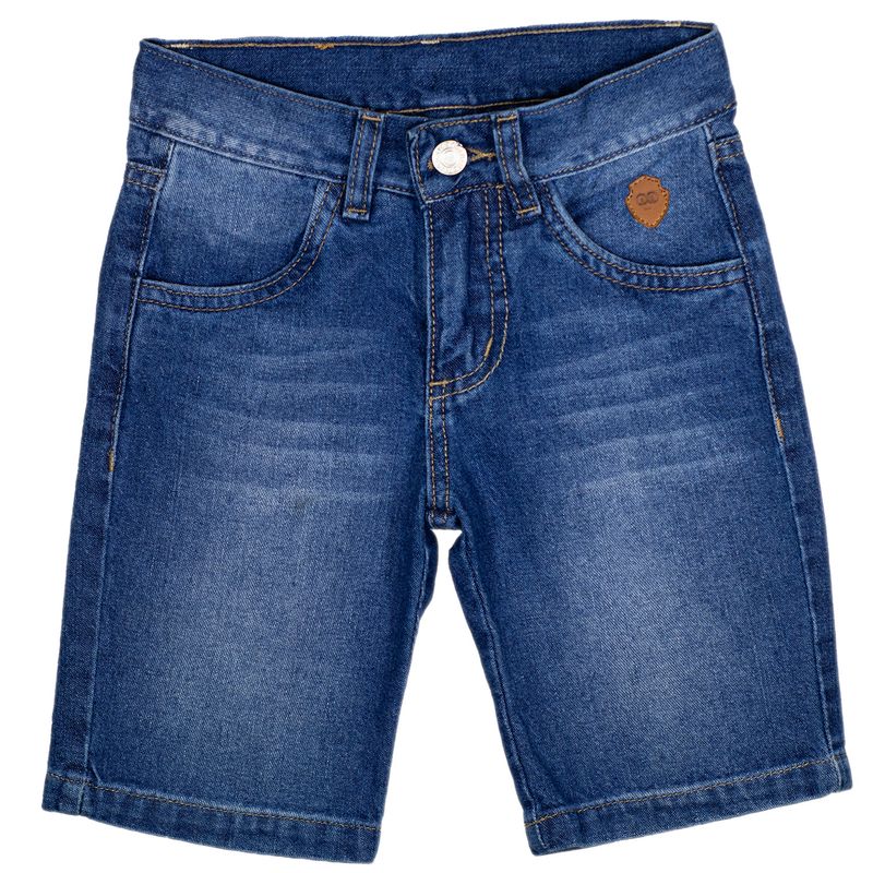 WOONKIE - BERMUDA JEAN UNICOLOR AZUL OSCURO NIÑO