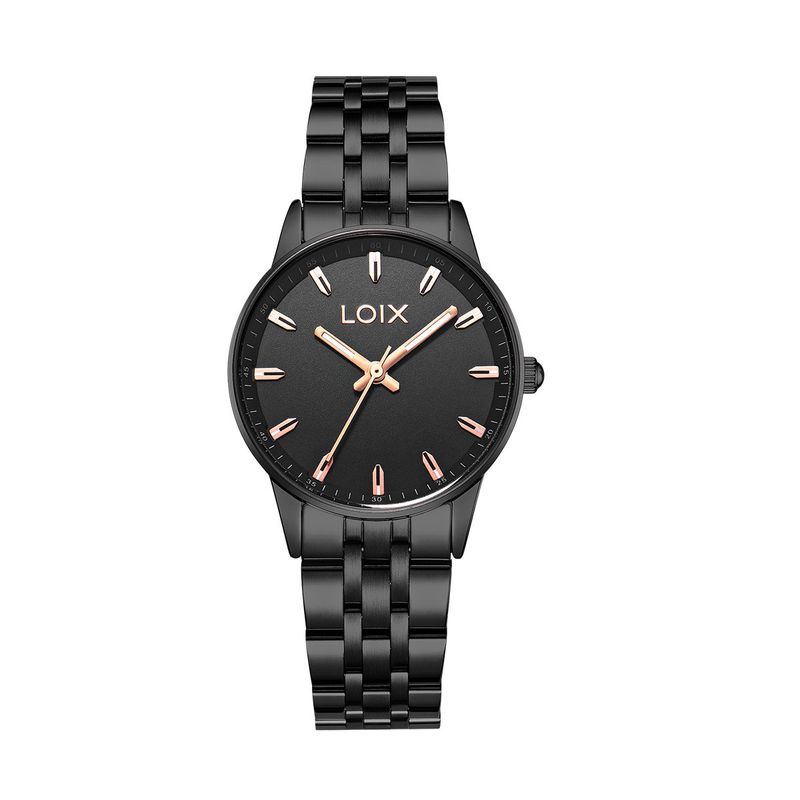 LOIX - Reloj  mujer L1277-4 Negro con tablero negro