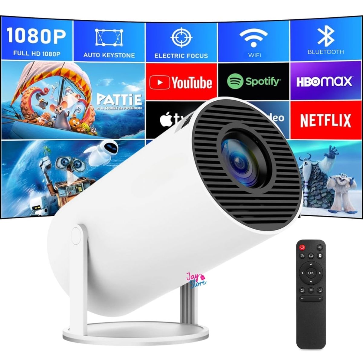 JAYSTORE - Proyector Smart Cine En Casa Ultra HD Android 11 HY300 180°