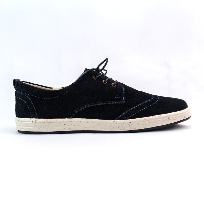 GENERICO - Tenis To Brogues en cuero carnaza color azul oscuro