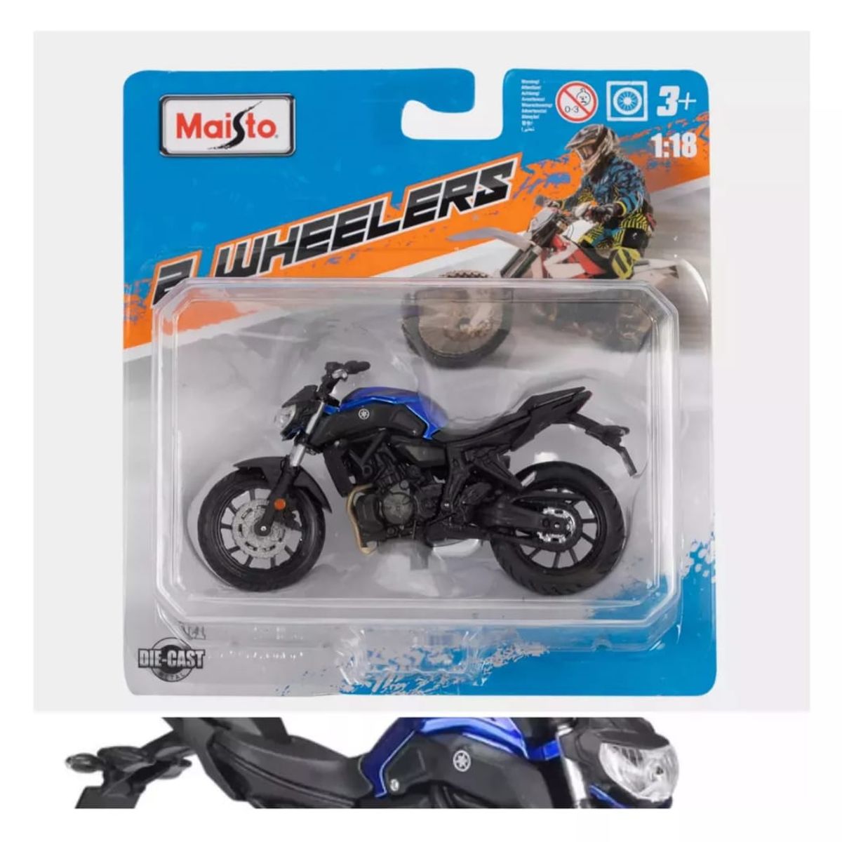MAISTO - Moto Escala 1:18 Yamaha Mt-07, Metal Plástico, 12.5 Cms
