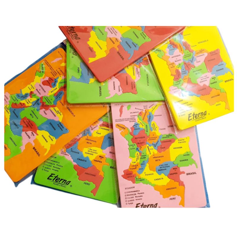SIN ETIQUETAS - Mapa de Colombia en Foamy Educativo Rompecabezas