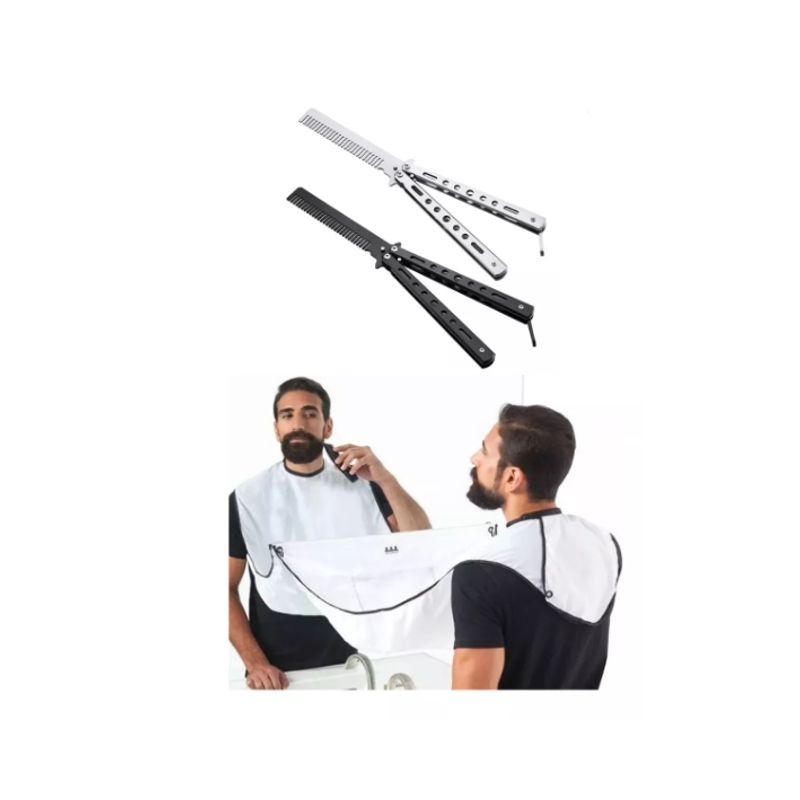 GENERICO - Capa Para Afeitar +1 Cepillo Peine Automático De Botón