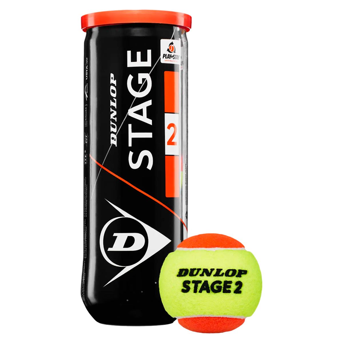 DUNLOP - Pelotas Tenis Dunlop Stage 2 Original Tubo 3 Pelotas