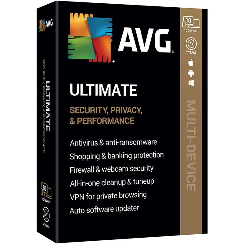 GENERICO - Antivirus AVG Ultimate 2025 Digital 12 Meses 10 Dispositivos
