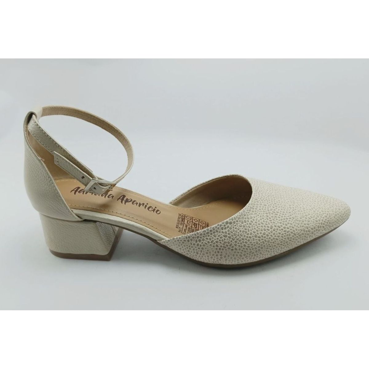 ADRIANA APARICIO - BALETA CUERO TALCO  ADRIANA APARICIO TACON BAJO REF 5311