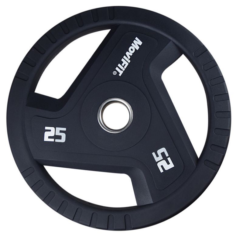 MOVIFIT - Disco Olímpico 25 KG Uretano Profesional Barra 2 pulgadas