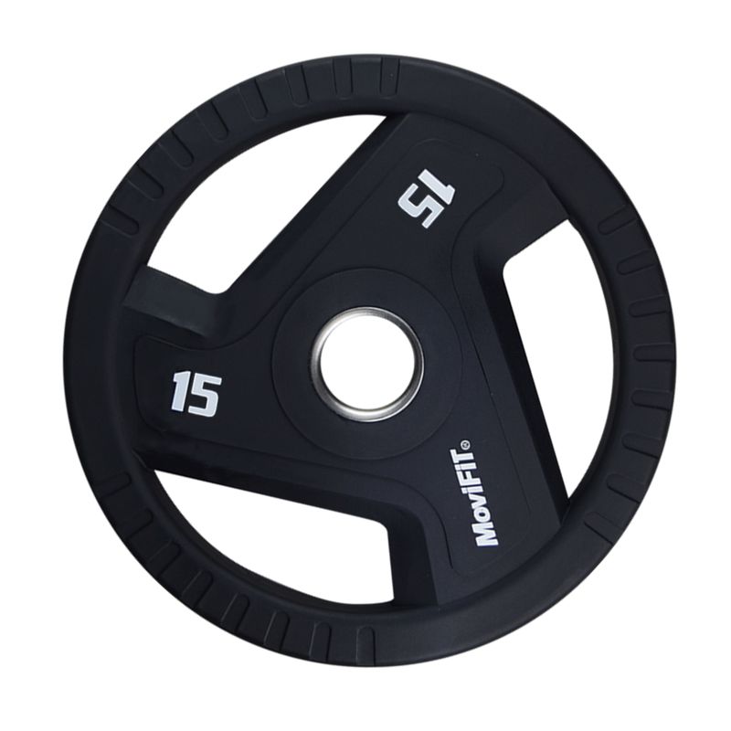 MOVIFIT - Disco Olímpico 15 KG Uretano Profesional Barra 2 pulgadas