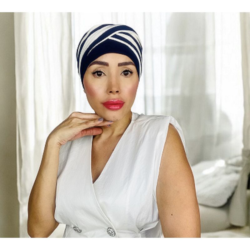 GENERICO - TURBANTE ONCOLOGICO FABRICADO EN BAMBOO MARCA PELUCAS ROSSY COLOR AZUL