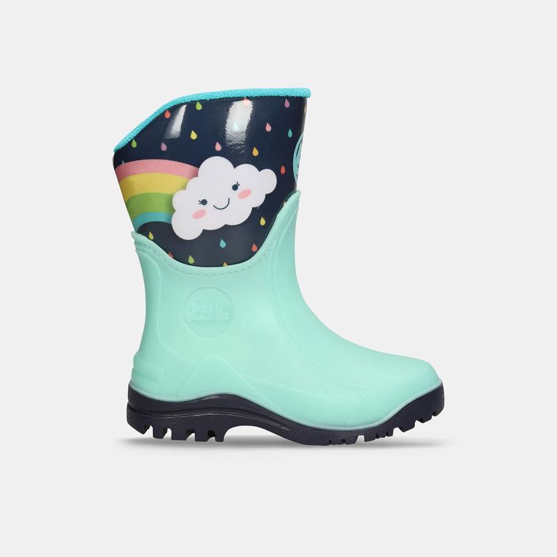 BUBBLE GUMMERS - Botas de Lluvia Infantil Para Niña Bubblegummers Azul-Verde Selvita
