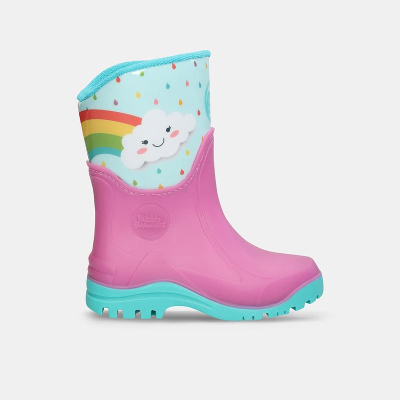 BUBBLE GUMMERS - Botas de Lluvia Infantil Para Niña Bubblegummers Verde-Rosado Selvita