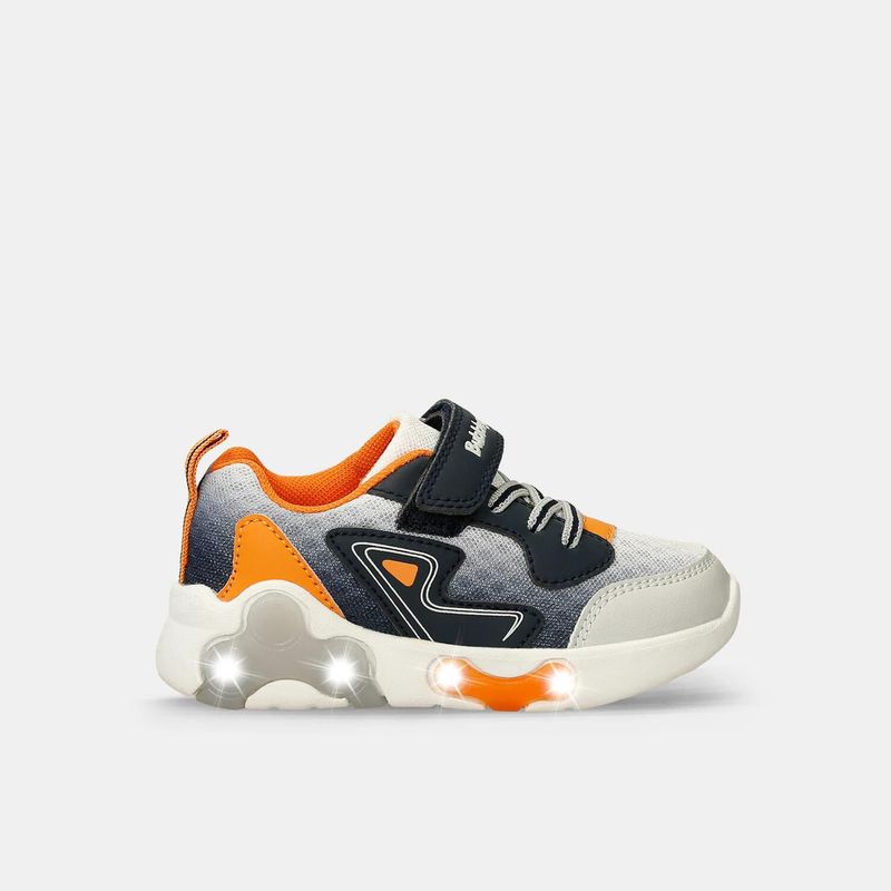 BUBBLE GUMMERS - Tenis Infantil Para Niño Bubblegummers Gris-Naranja Suarez