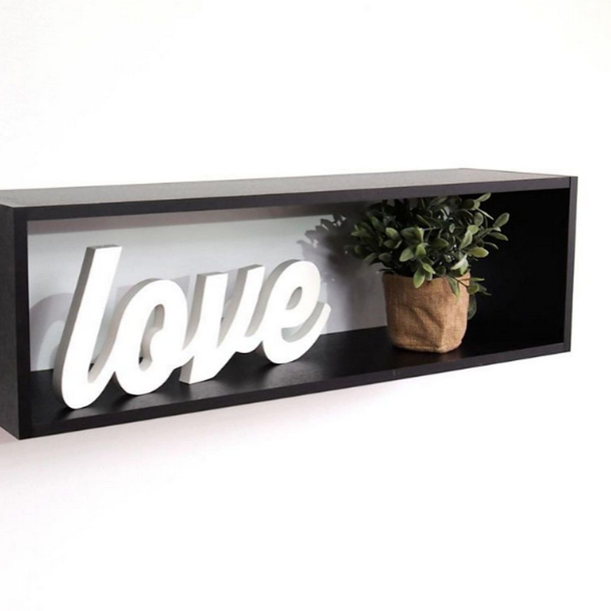 GENERICO - Repisa Flotante Cubo Rectangular Wengue R-80 Decoración Moderna