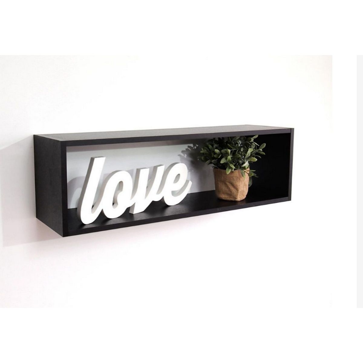 GENERICO - Repisa Flotante Cubo Rectangular Wengue R-80 Decoración Moderna