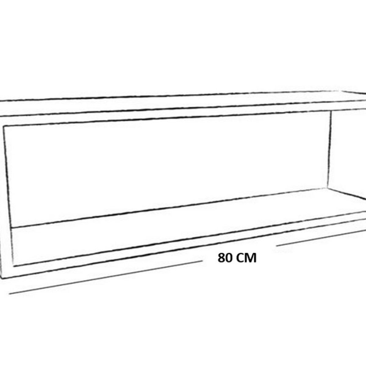 GENERICO - Repisa Flotante Cubo Rectangular Wengue R-80 Decoración Moderna