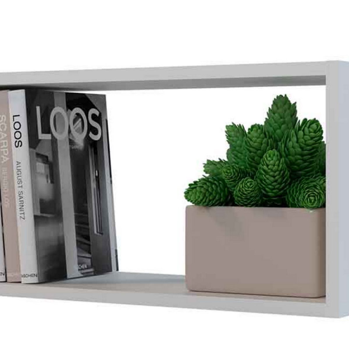 GENERICO - Repisa Flotante Cubo Rectangular Blanco R-80 Decoración Moderna