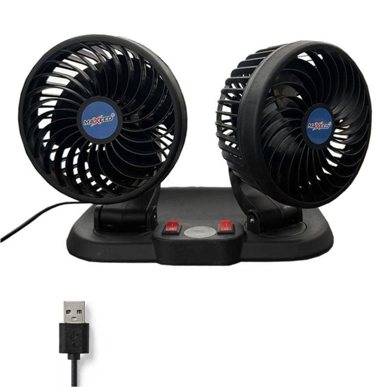 GENERICO - Mini Ventilador Doble Para Carro Y Oficina Graduable Conexion Usb