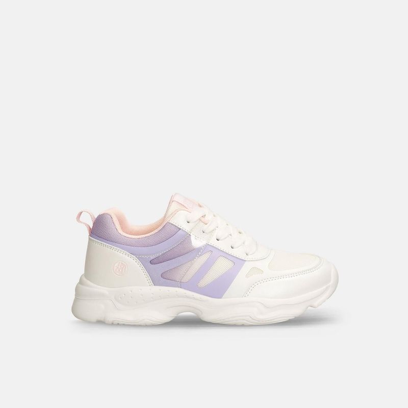 BUBBLE GUMMERS - Tenis Junior Para Niña Bubblegummers Blanco-Lila Sussan