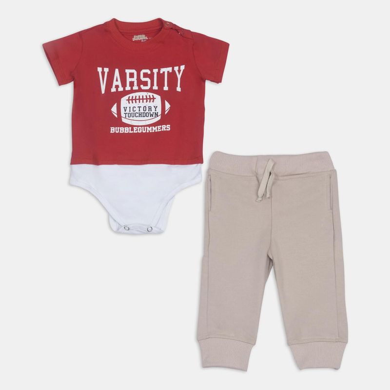 BUBBLE GUMMERS - Conjunto Para Niño Bubblegummers Rojo-Camel Jakal