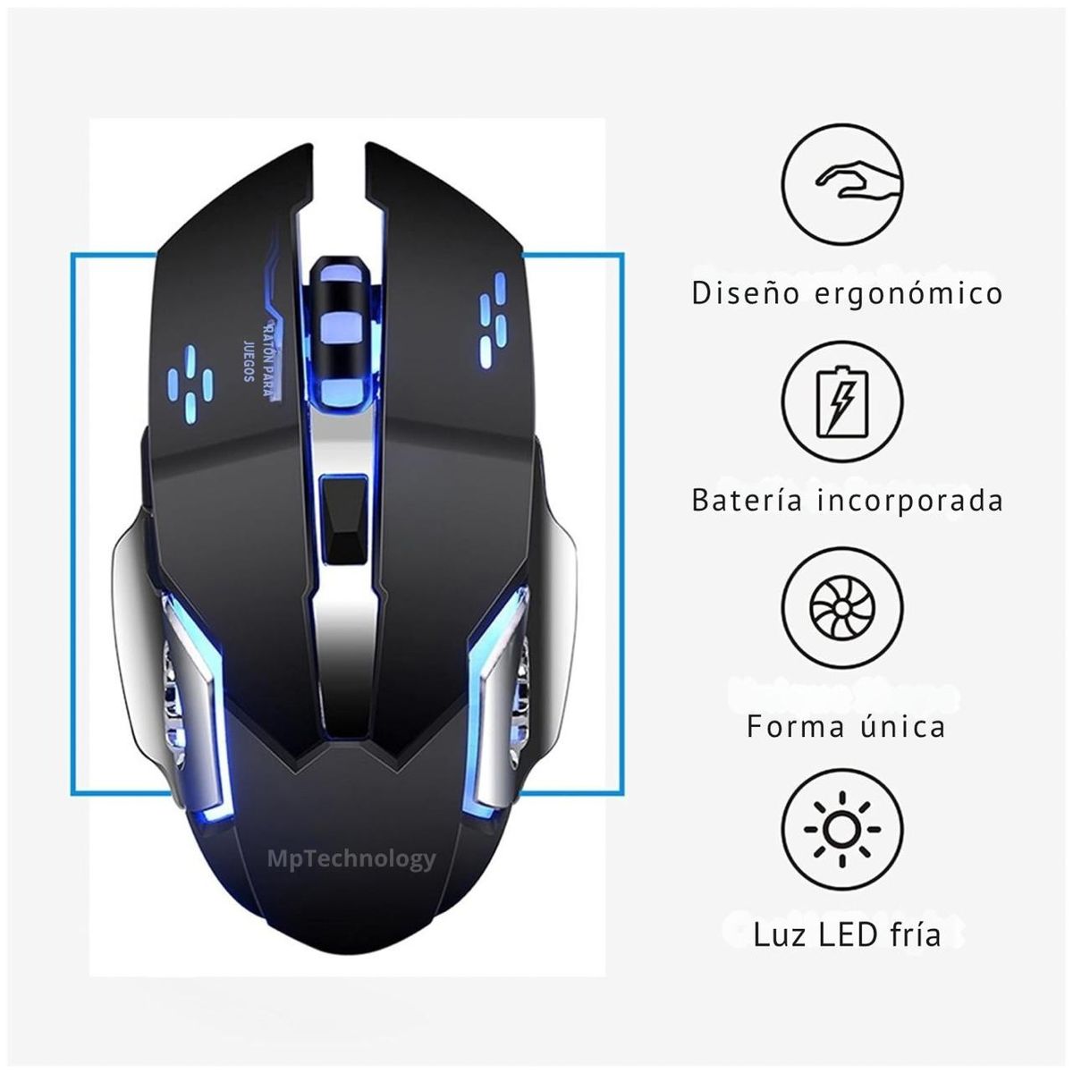 AMERICAN GENERICS - Mouse Inalámbrico Gamer Rgb Q6 Recargable 6 Botones