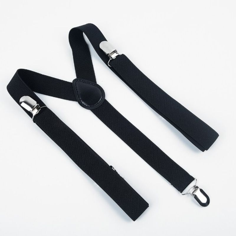 GENERICO - Kit Tirantes Cargaderas Para Pantalón + Corbatín Ropa Fiesta Negro
