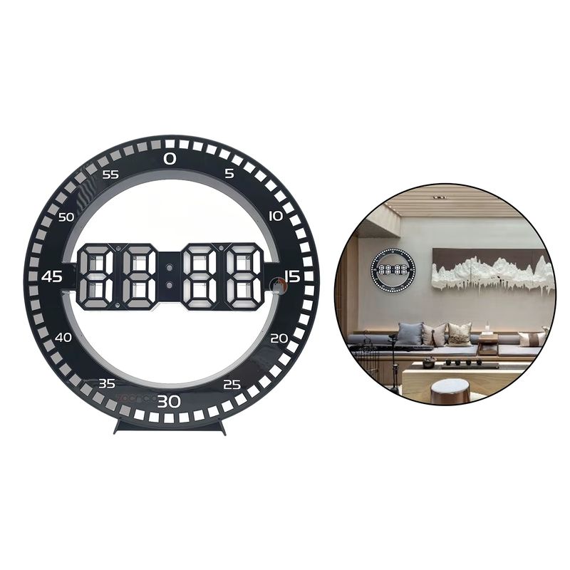 ZOCOCIO - Reloj Digital Led De Pared O Mesa Redondo Con Alarma 1224hr Luz Blanca