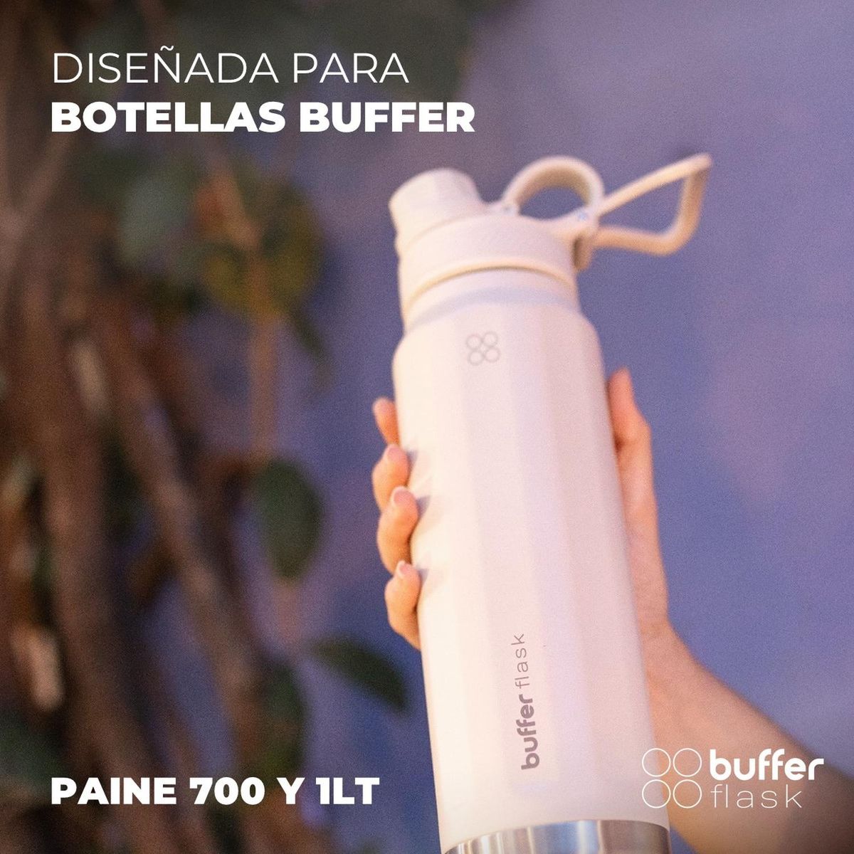BUFFER FLASK - Tapa Deportiva Repuesto Termo Buffer Paine 700 lt y 1 lt - Blanco