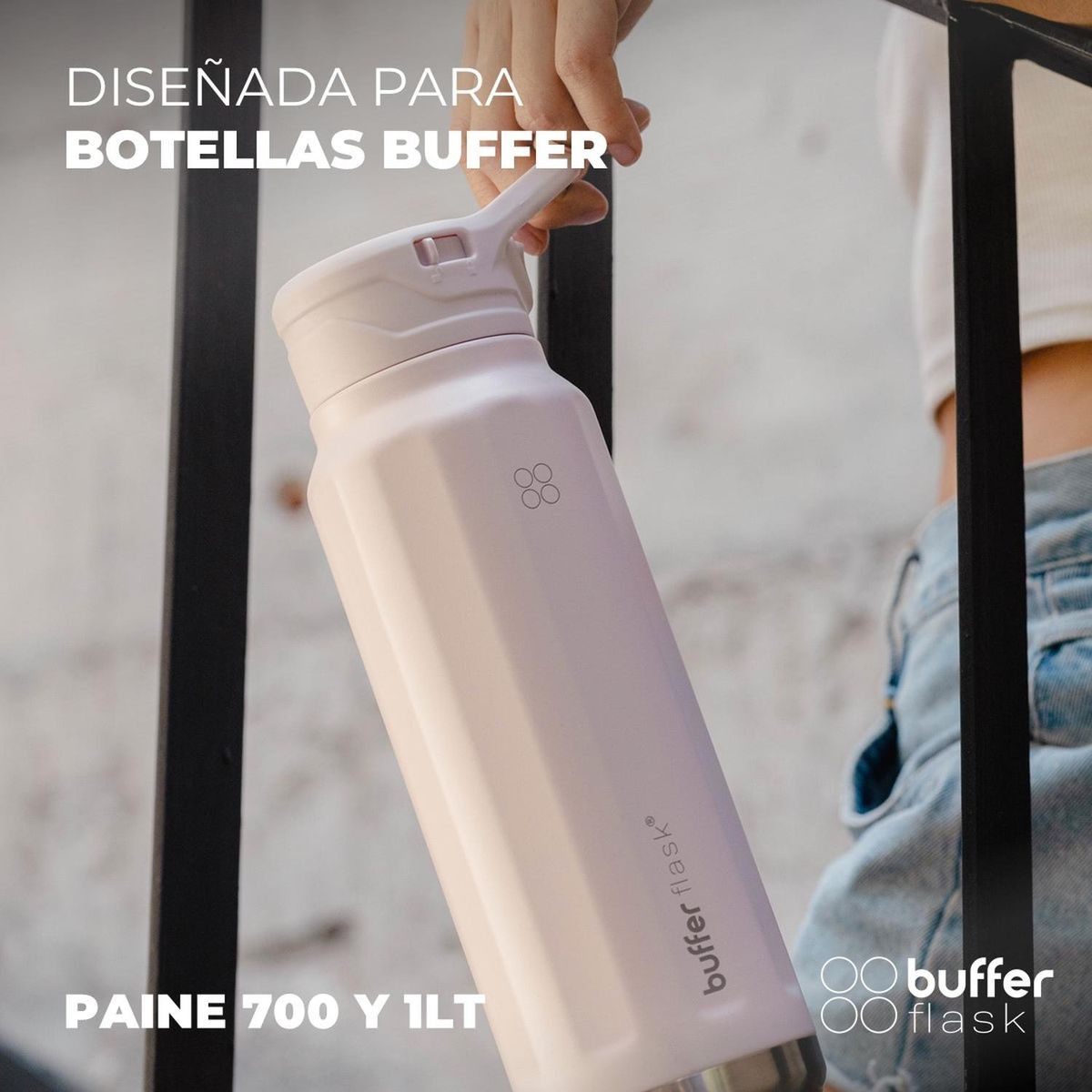 BUFFER FLASK - Tapa Para Termo Botella Termica Buffer Paine 700 lt y 1 lt - Rosa
