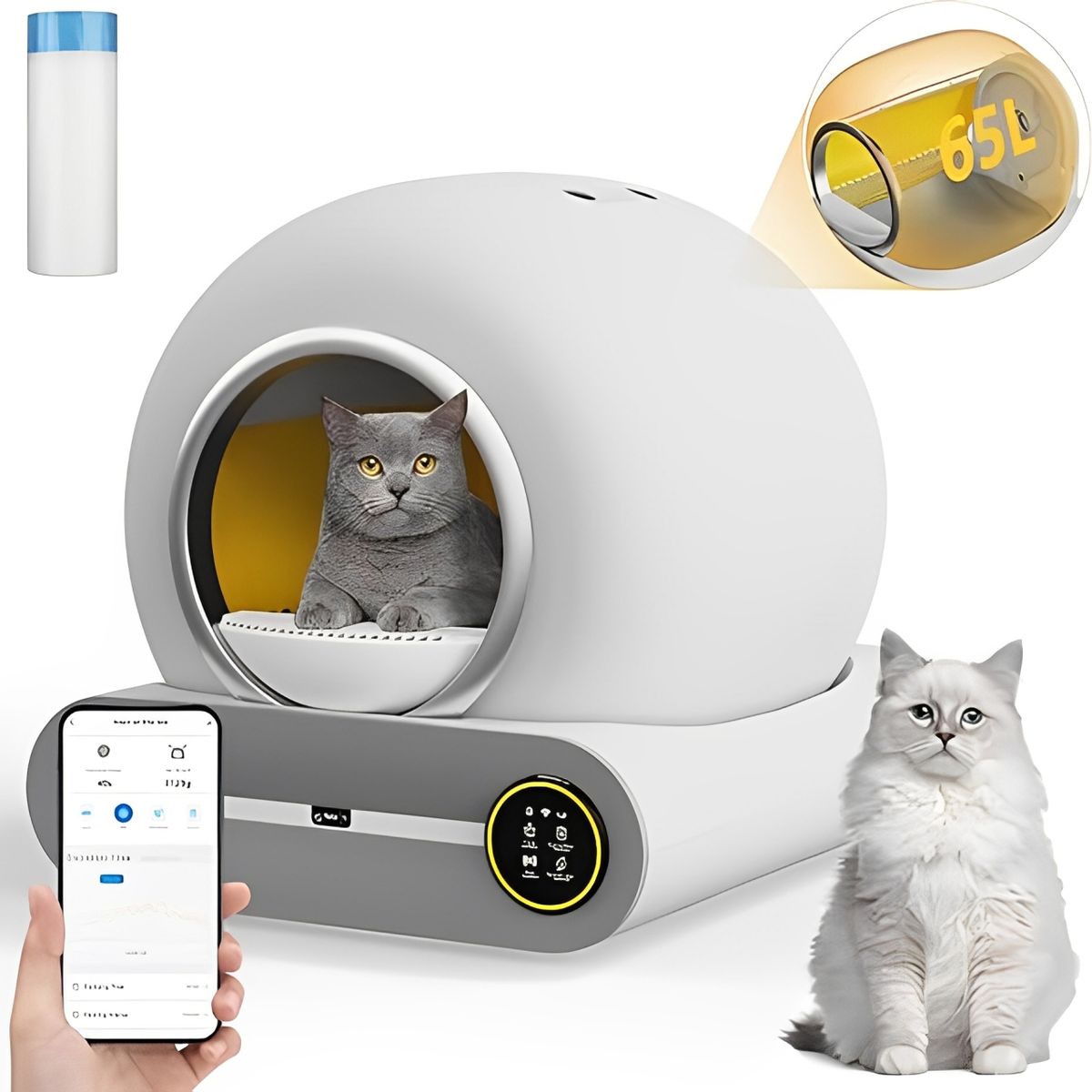 GENERICO - Arenero Inteligente Autolimpiante para Gatos - 74 Litros