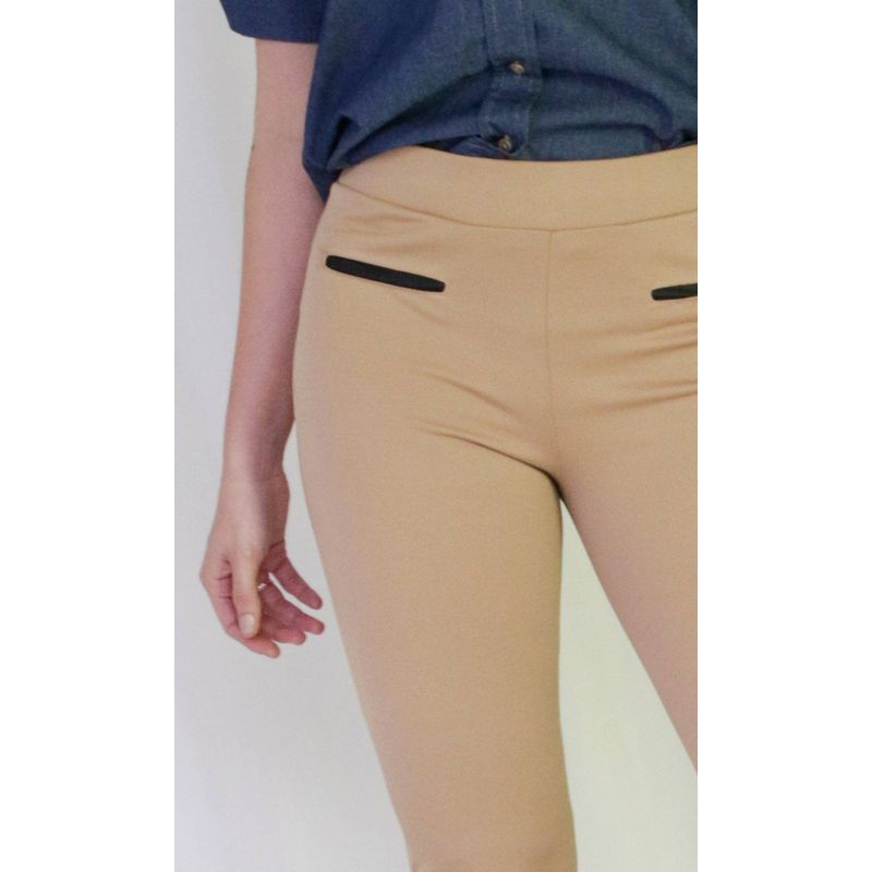 L Y H - Leggins Para Mujer Beige Marca L&H