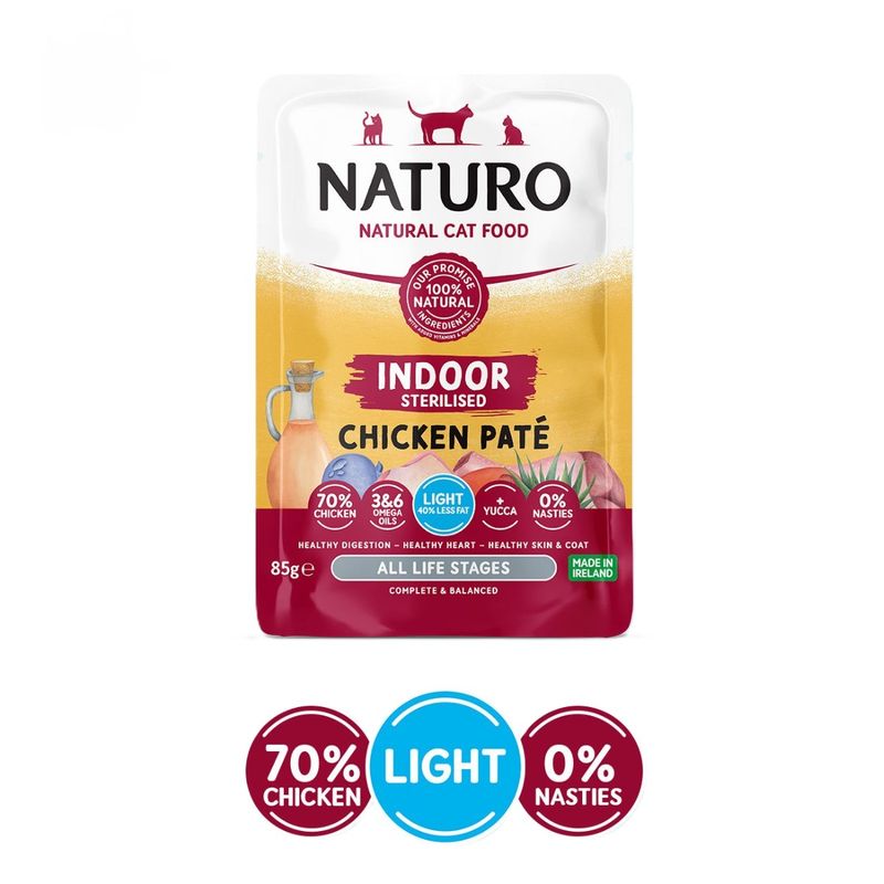 CATLIKE - Alimento Naturo Gato Esterilizado Pouch Paté De Pollo 85g