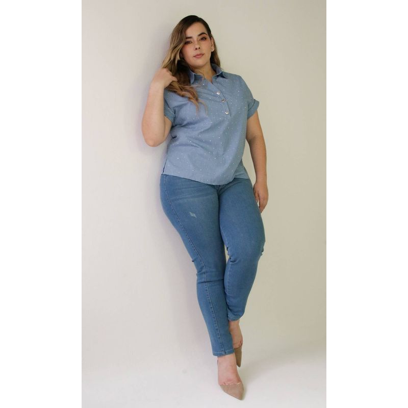 L Y H - Jean Para Mujer Azul Marca L&H