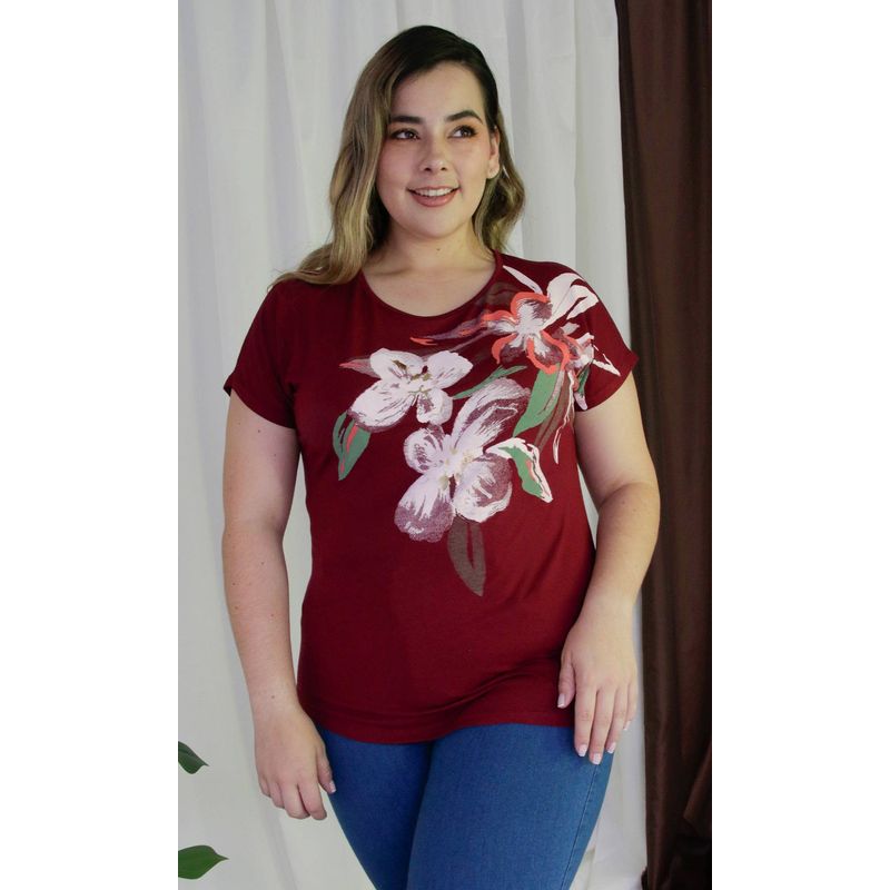 L Y H - Camiseta Para Mujer Manga Corta Rojo Marca L&H
