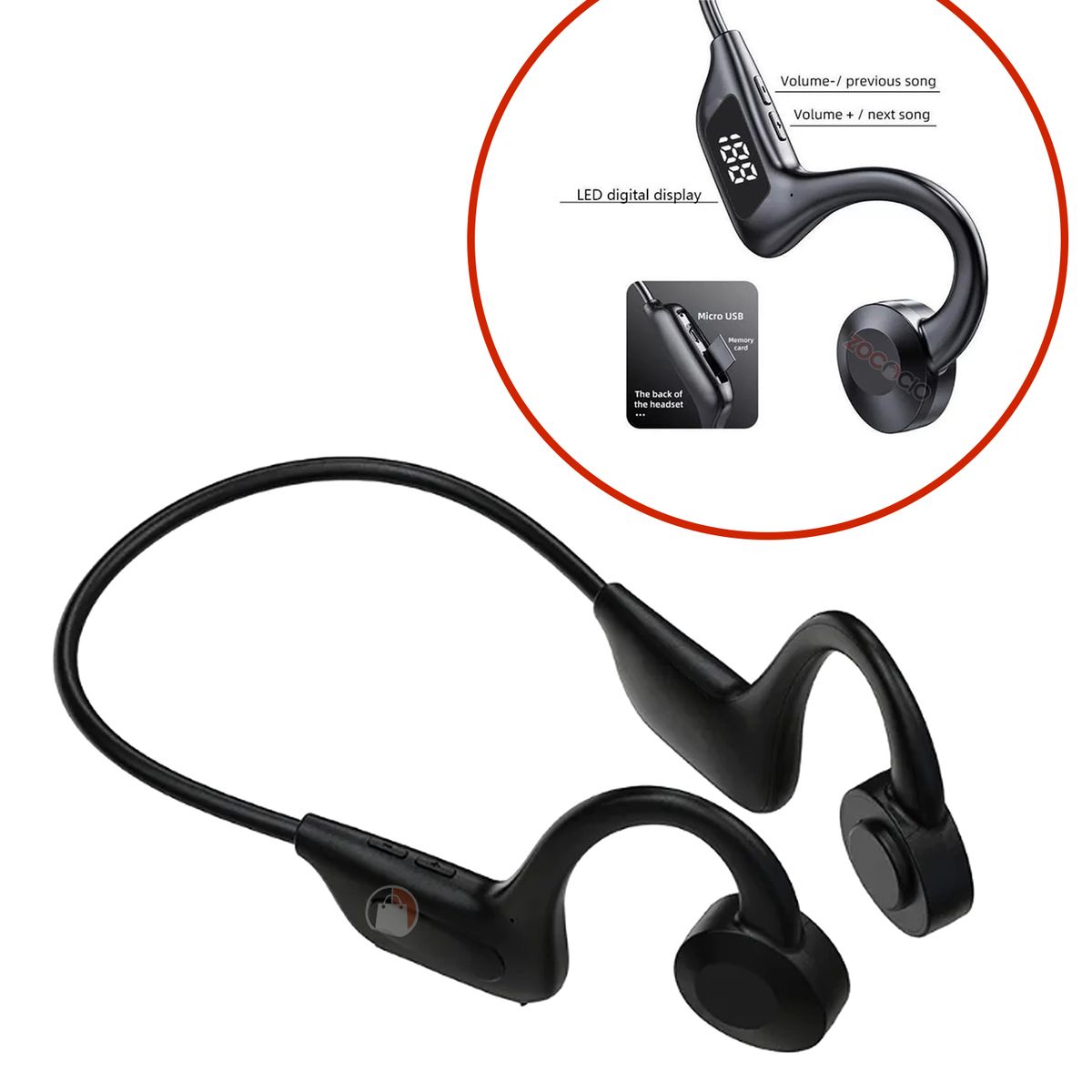 ZOCOCIO - Audífonos Inalámbricos De Conducción Ósea Bluetooh Banda