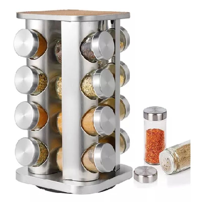 GENERICO - ESPECIERO COCINA 16 FRASCOS CONDIMENTOS GIRATORIO