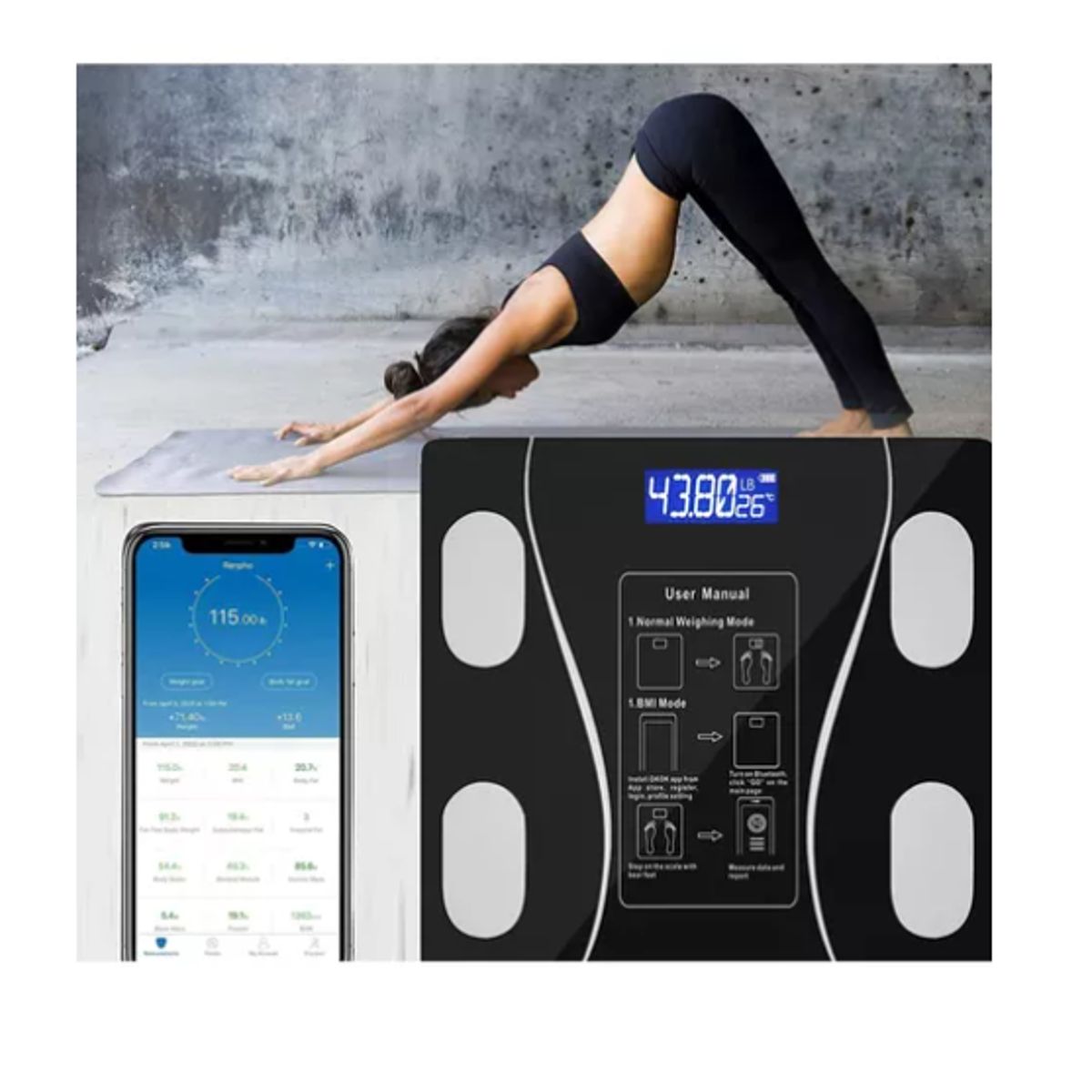 INNOVA - Báscula Pesa Bluetooth Recargable Digital Inteligente Smart