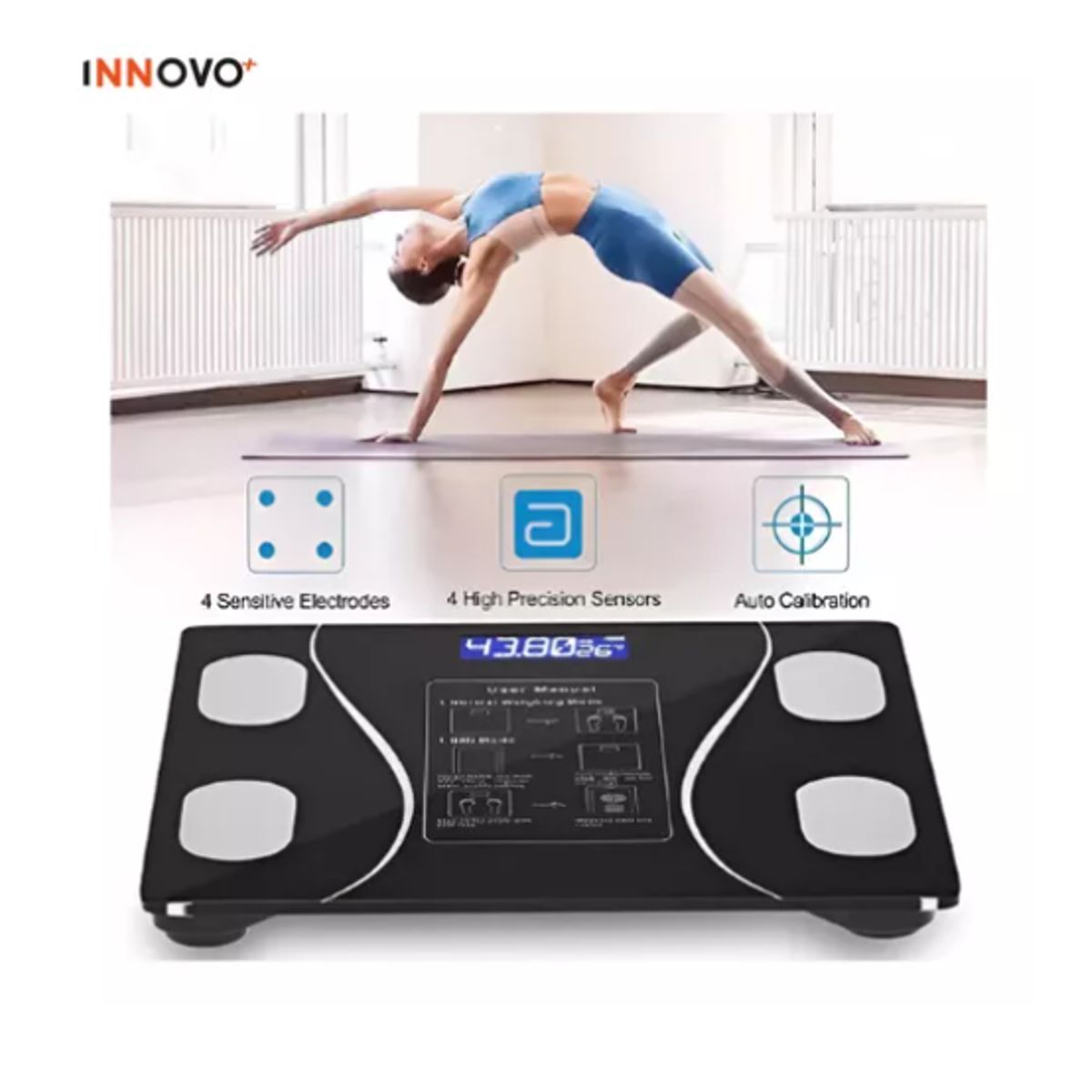 INNOVA - Báscula Pesa Bluetooth Recargable Digital Inteligente Smart