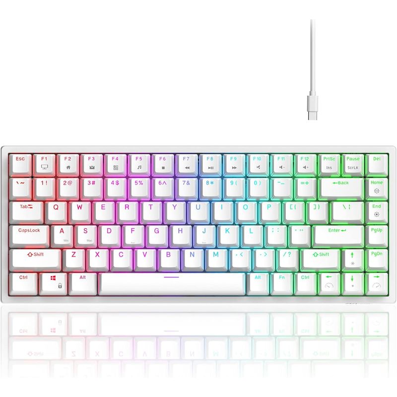 ROYAL - Teclado Mecánico Gamer Rk Royal LBM RK84 Switches Rojos