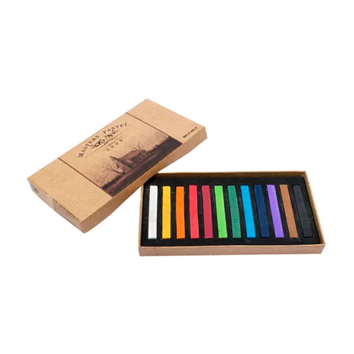 MARIES - Tiza Pastel Profesional X12 Colores Masters Pastel Maries