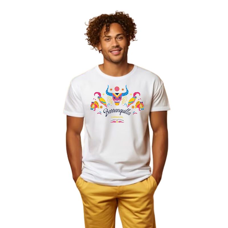 OVATION - Camiseta Carnaval De Barranquilla Cuello Redondo Hombre