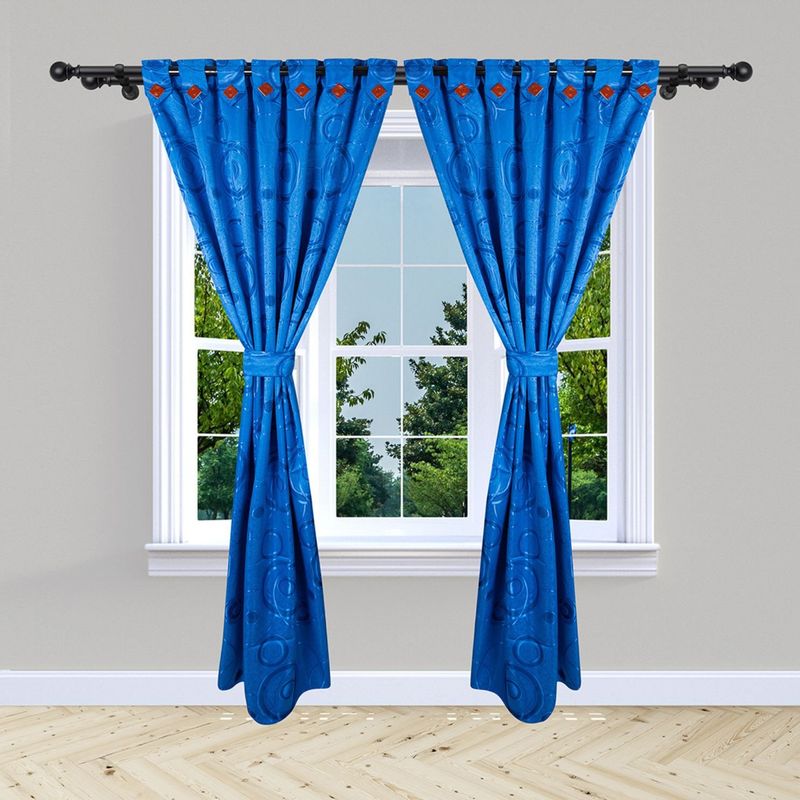 ADVANCE - Cortina de Botón Azul rey En Jacquard 280 cms x 210 cms 2 piezas