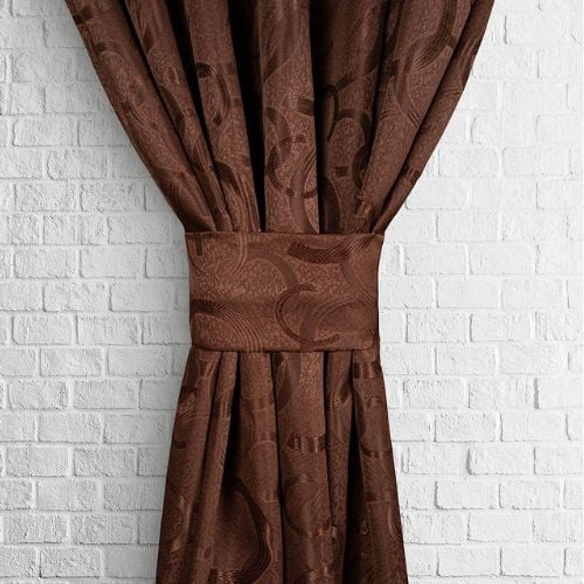 ADVANCE - Cortina de Botón Cafe/marron En Jacquard 280 cms x 210 cms 2 piezas