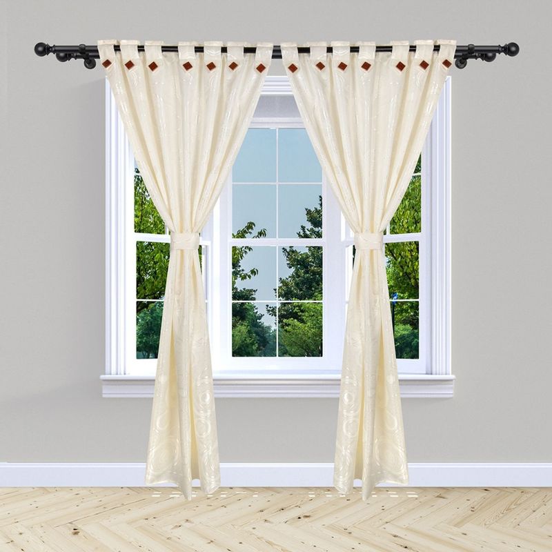 ADVANCE - Cortina de Botón Crema En Jacquard 280 cms x 210 cms 2 piezas