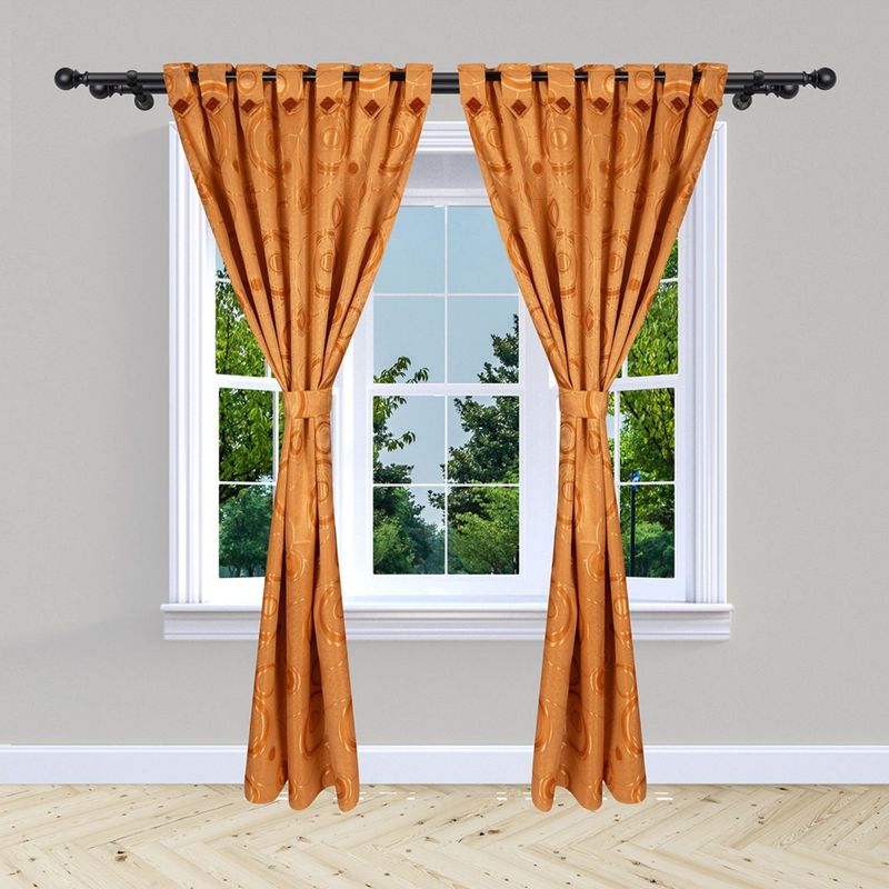 ADVANCE - Cortina de Botón Dorada En Jacquard 280 cms x 210 cms 2 piezas