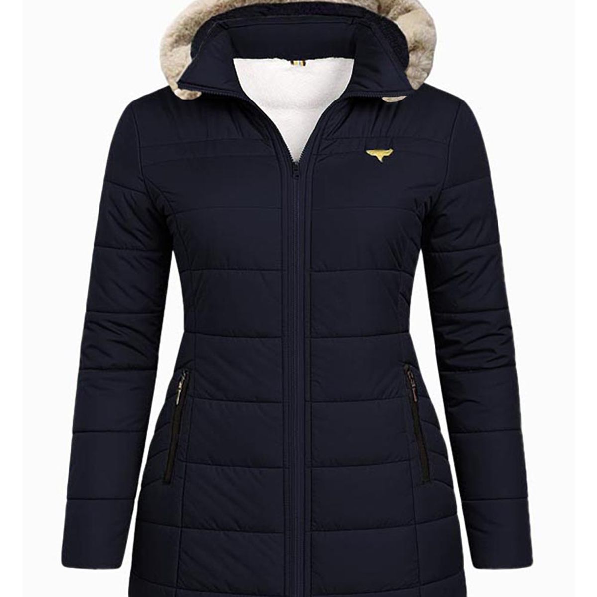 MODA EN CIRCUITO - Chaqueta Impermeable Tipo Gabán Para Mujer AZUL OSCURO