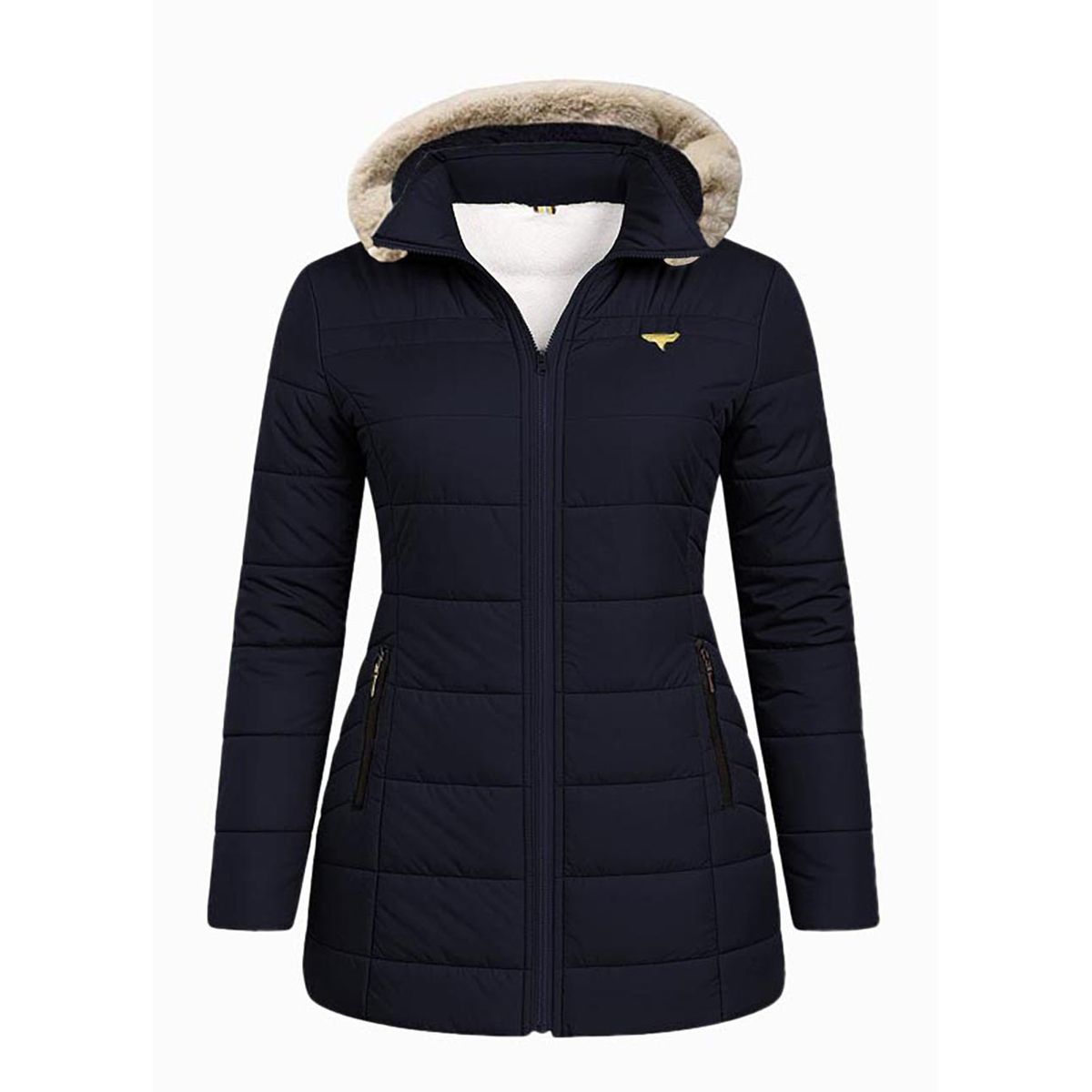 MODA EN CIRCUITO - Chaqueta Impermeable Tipo Gabán Para Mujer AZUL OSCURO